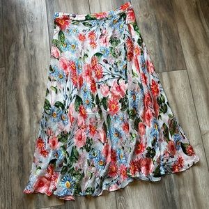 Alice & Olivia Nanette Floral Burnout Wrap Skirt
